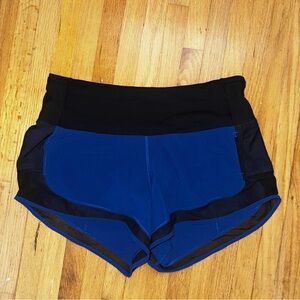 Lululemon Running Shorts in Electric Blue / Black